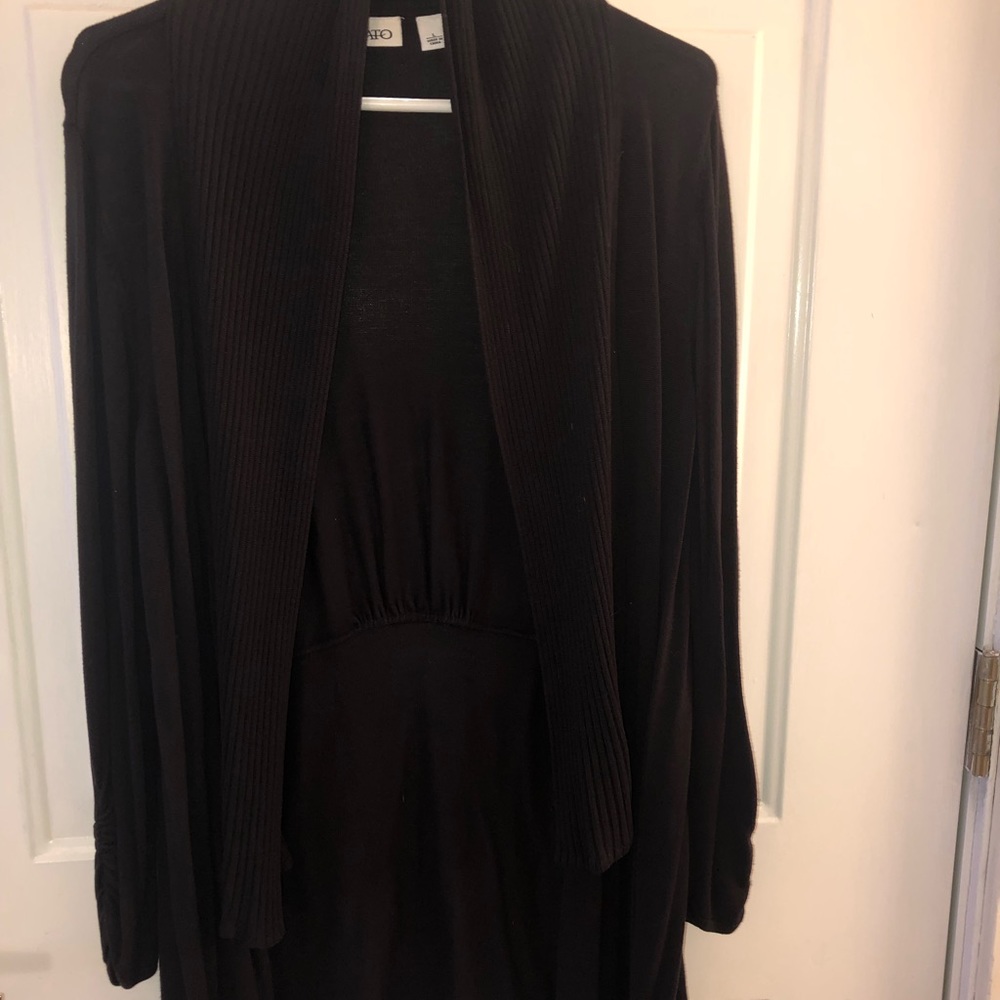 Long Black Large Cardigan